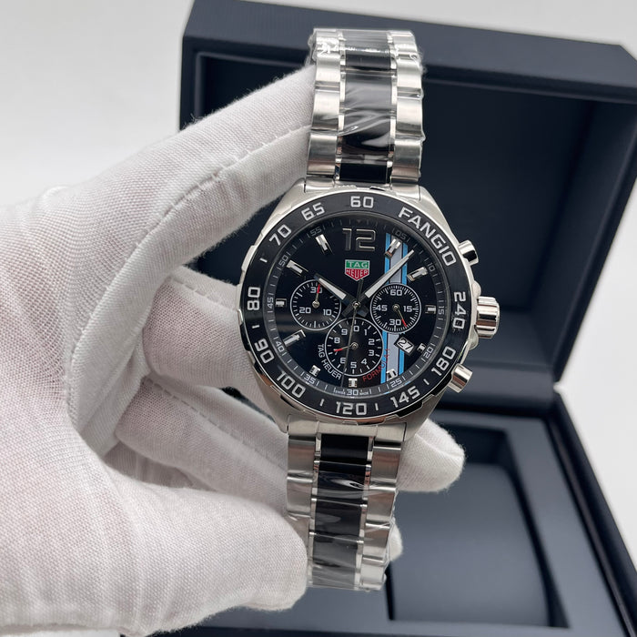 TAG Heuer Formula 1 men's watch black dial with distinct blue and red racing stripes
