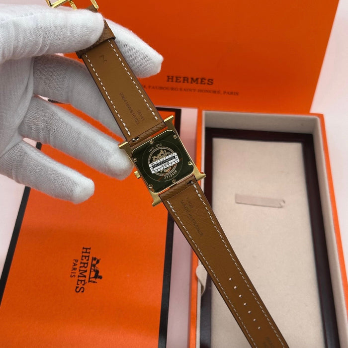 H Gold Stress With Tan Leather Strap Watch