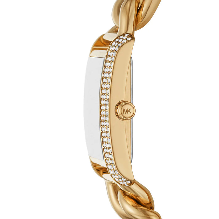 Michael Kors Oversized Emery Pavé Gold-Tone Watch Mk7300 Authentic