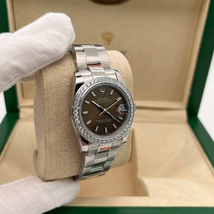 Rolex Datejust 31mm Brown Dial, Stainless Steel Silver Jubilee (5A+)