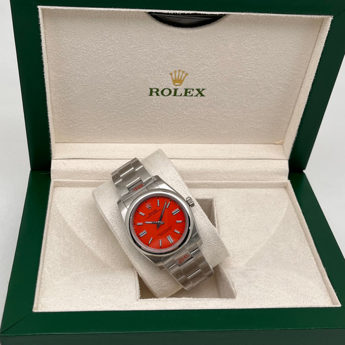 Rolex Oyster Perpetual Striking Coral Red Dial (5A+)