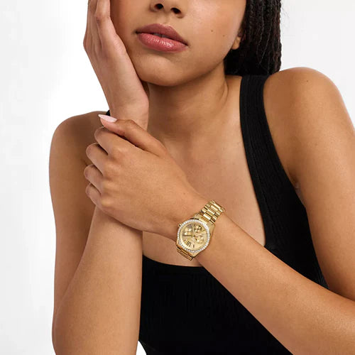 Michael Kors Lexington 32mm Gold-Tone Watch Mk4982 Authentic