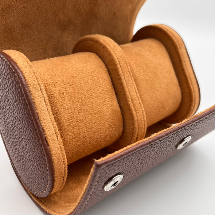Portable Faux Leather 2-Slot Watch Storage Box