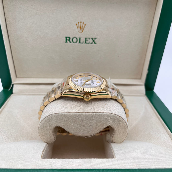 Rolex Datejust 31mm Grey Dial With Roman Numbers And Gold Bracelets