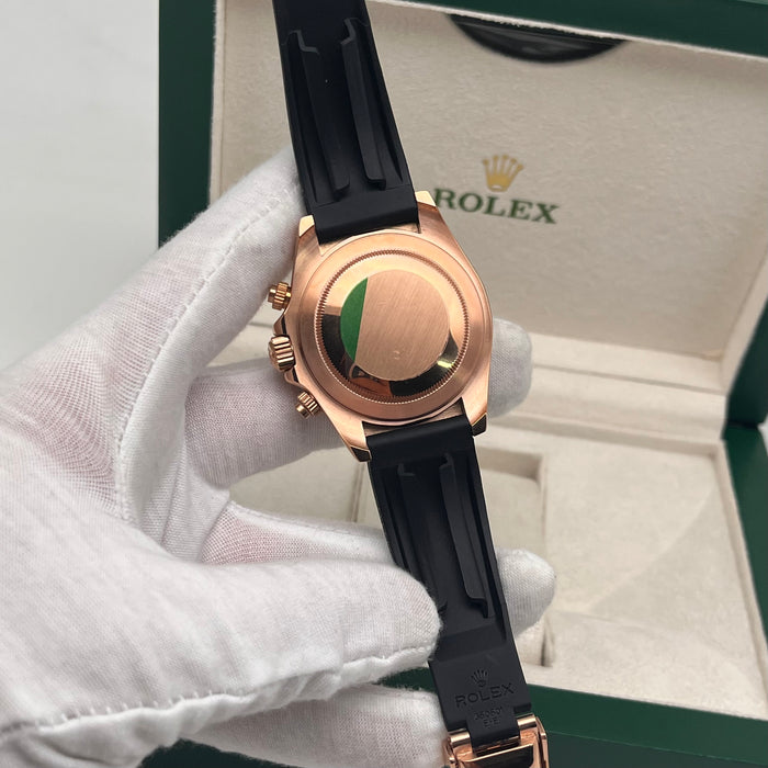 Rolex Daytona Leather  Watch Band Rubber Gold Dial 40mm (5A+)