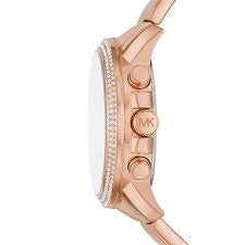 Michael Kors Bryn Pavé Rose Gold-Tone Watch Mk7200 Authentic
