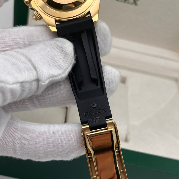 Rolex Daytona Leather  Watch Band Rubber whiteGold Dial 40mm (5A+)