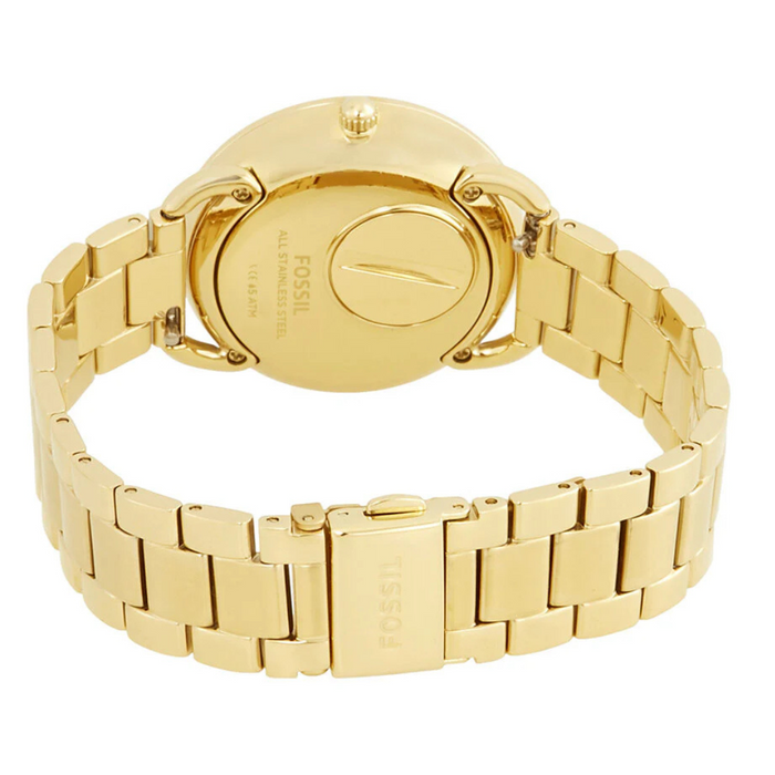 Fossil Tailor Multifunction Gold Stainless Steel White Dial Quartz Watch for Ladies Authentic