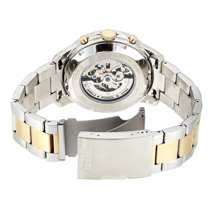 Fossil Men's Grant Silver Stainless-Steel Automatic Dress Watch Authentic