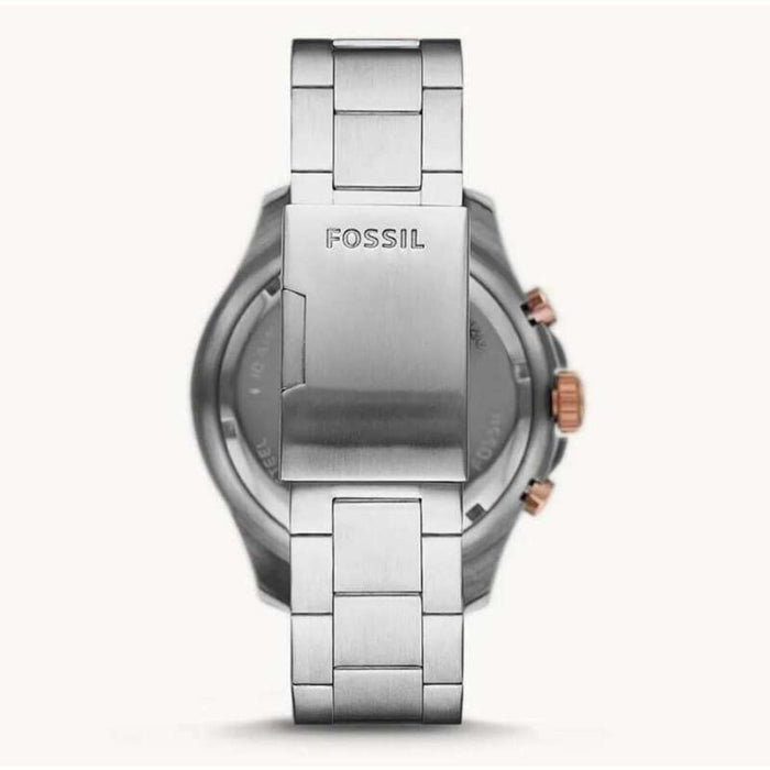 Fossil Men's Chronograph Quartz Stainless Steel Black Dial 46mm  Watch Authentic