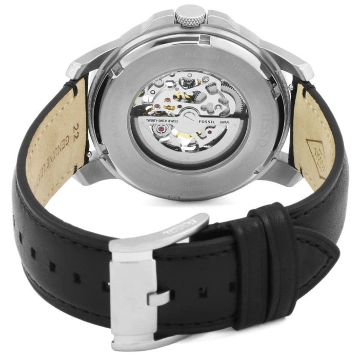 Fossil Grant Automatic Silver Skeleton Dial Men's Watch Authentic