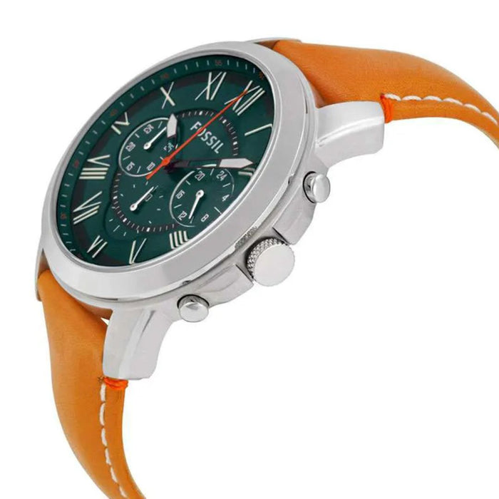 Fossil Men's Grant Chronograph Stainless Steel Watch With Tan Authentic