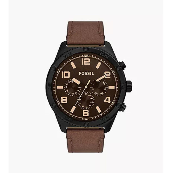 Fossil Brox Multifunction Brown Leather Watch Chronograph Watches Authentic