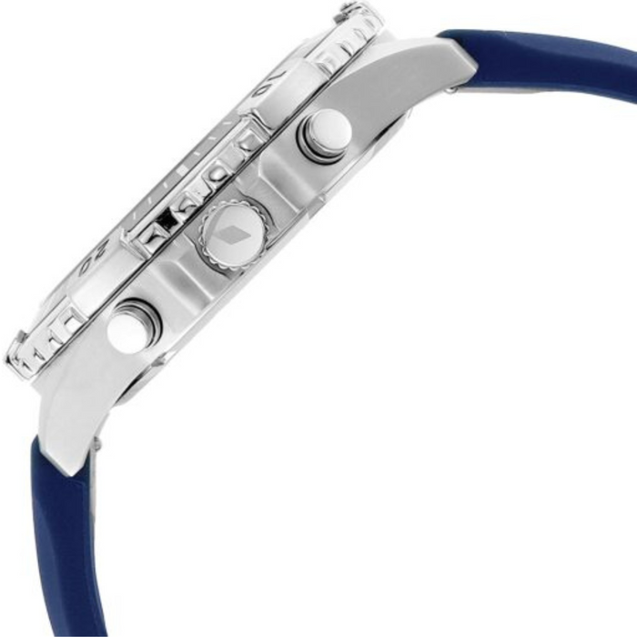 Fossil Garrett Chronograph Blue Dial Blue Rubber Strap Watch for Men Authentic