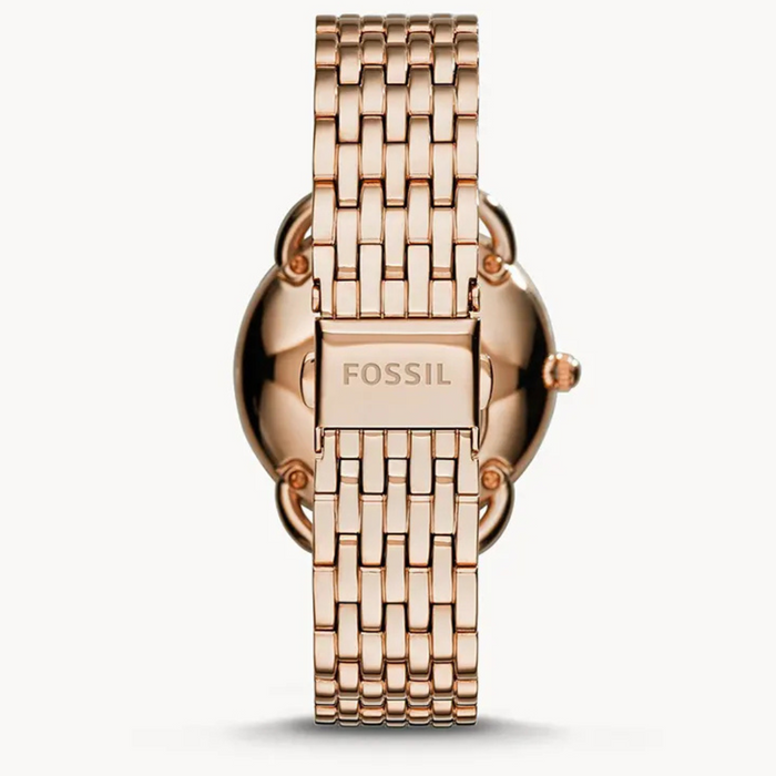 FOSSIL TAILOR MULTIFUNCTION ANALOG QUARTZ ROSE GOLD STAINLESS STEELES Authentic