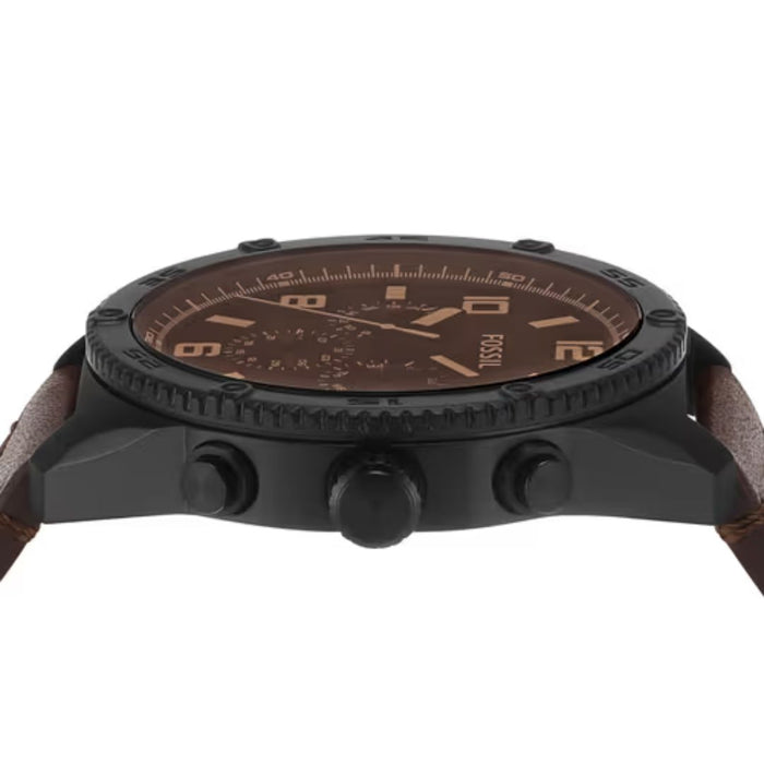 Fossil Brox Multifunction Brown Leather Watch Chronograph Watches Authentic