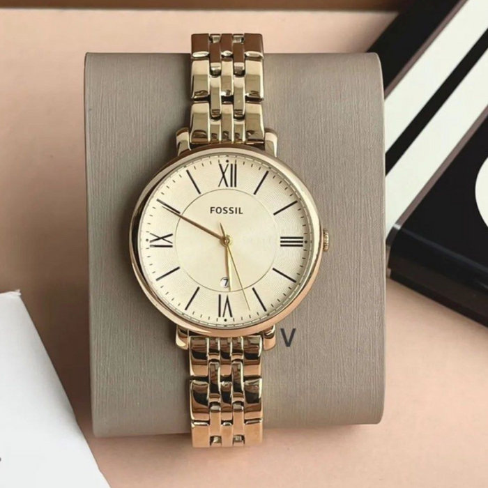 Fossil Jacqueline Gold-Tone Stainless Steel Watch (36mm) Authentic