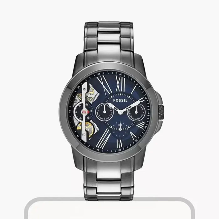 Fossil Grant Automatic Multi-Function Blue Dial Men's Watch Authentic