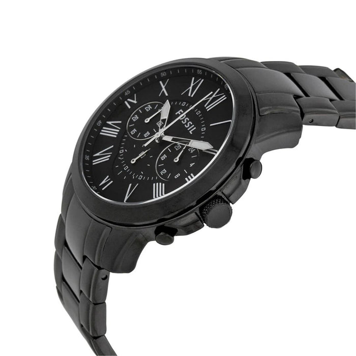 Fossil Grant Chronograph Black Dial Black-plated Men's Watch Authentic