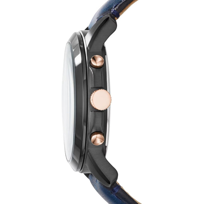 Fossil Grant Blue Dial Blue Leather Strap Chronograph Men's watch Authentic