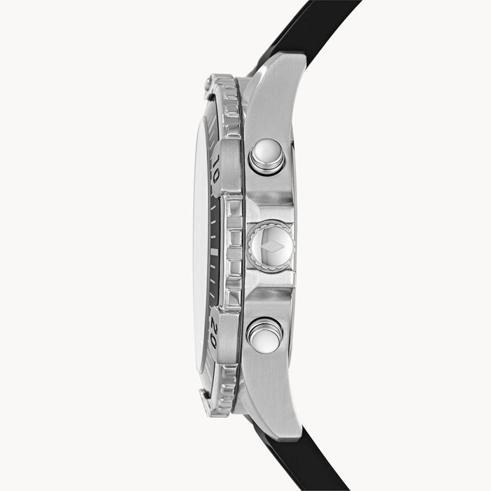 Fossil Garrett Chronograph Black Silicon Strap Watch Authentic