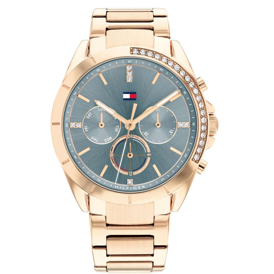 Tommy Hilfiger Carnation Gold Steel Women's Multi-function Watch 17823 ...