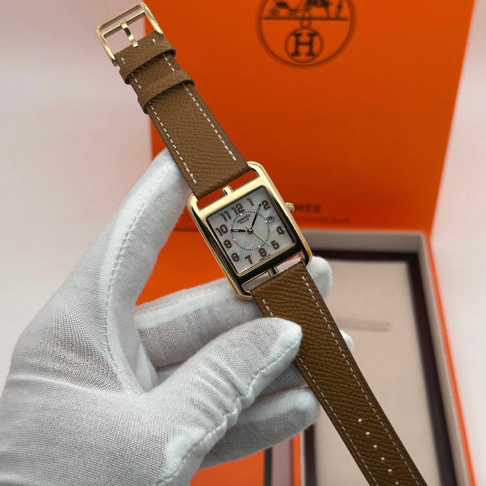 ‘H” Cape Cod Gold Plated Brown Strap Watch For Women