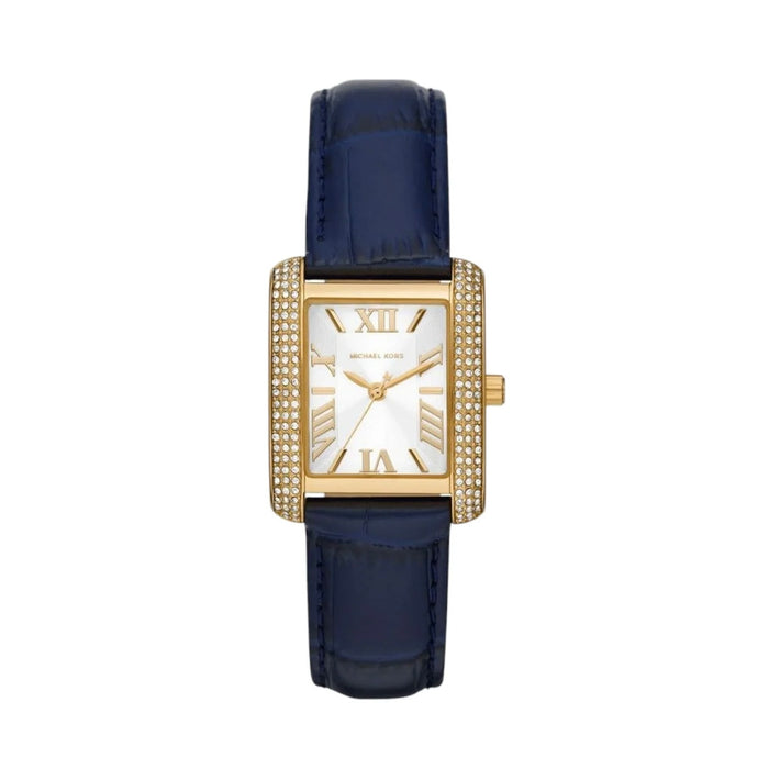 Emery Three-Hand Navy Croco Leather Watch MK2982 Authentic