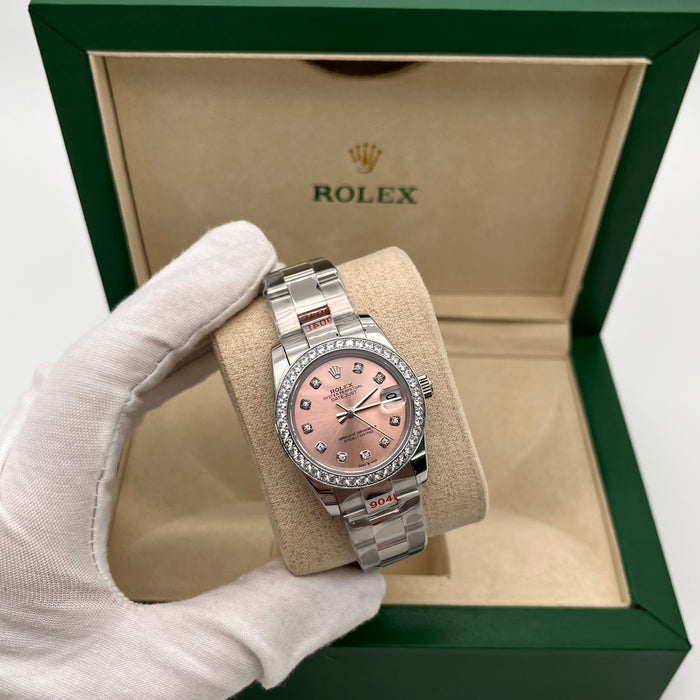 Rolex Lady Datejust Rose Dial Diamond  31MM - Oyster Bracelet (5A+)