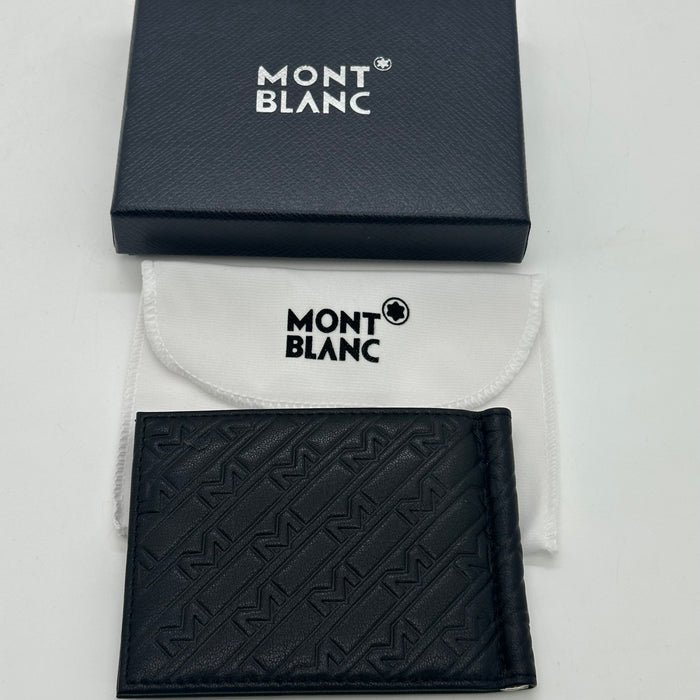 Montblanc M Gram black leather wallet with an embossed M pattern - Money Clip (Montblanc Collection)