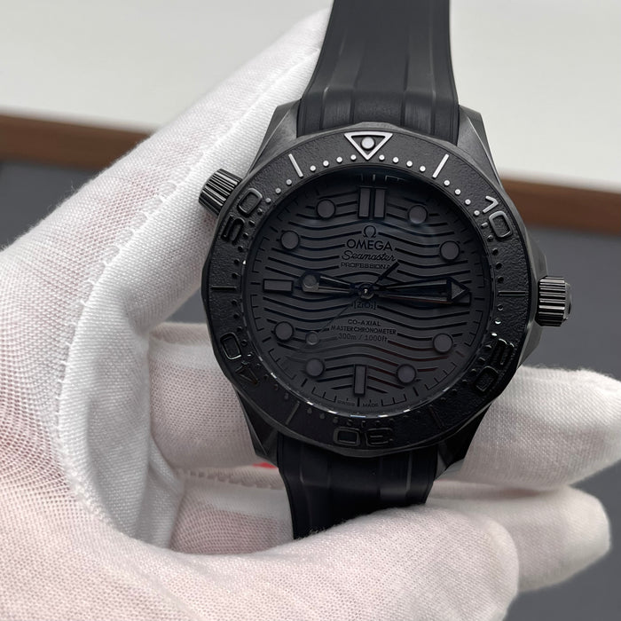 Omega Seamaster Diver 300M Co-Axial Master Chronometer "Black Black" Swiss Super Clone