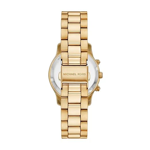 Michael Kors Lexington MK7377 Chronograph Ladies Champagne Dial Gold Stainless Steel Strap Authentic