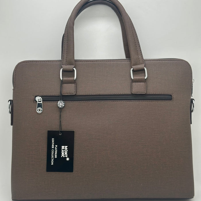 Montblanc Business Brown Leather Laptop Bag