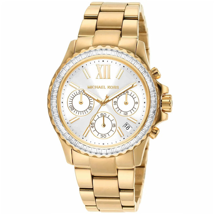 Michael Kors Everest Chronograph Gold Tone Stainless Steel Watch MK7212 Authentic