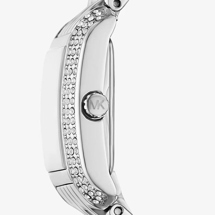 Michael Kors Petite Emery Pavé Silver-Tone Double Wrap Watch MK4834 Authentic