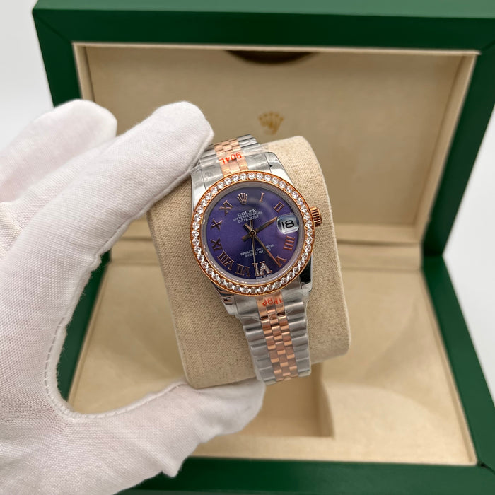Rolex Datejust 31mm Two-Tone Roman Purple Diamond Dial