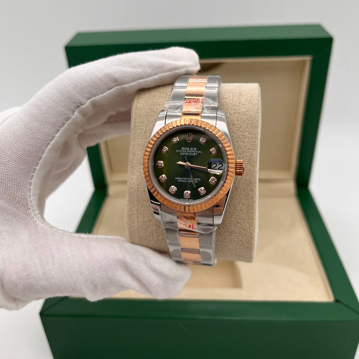 Rolex Datejust 31mm Steel Rose Gold Green Dial  (5A+)