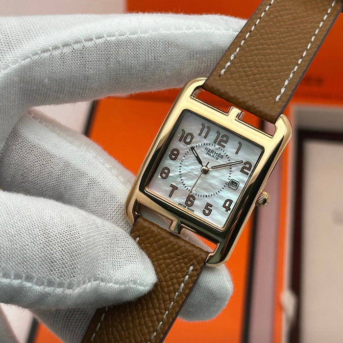 ‘H” Cape Cod Gold Plated Brown Strap Watch For Women