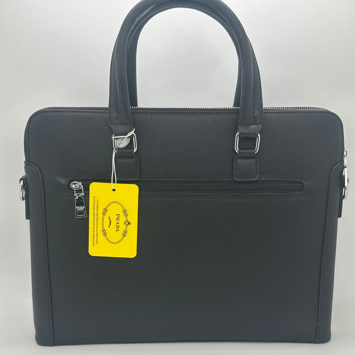 Prada Black Leather Laptop Bag