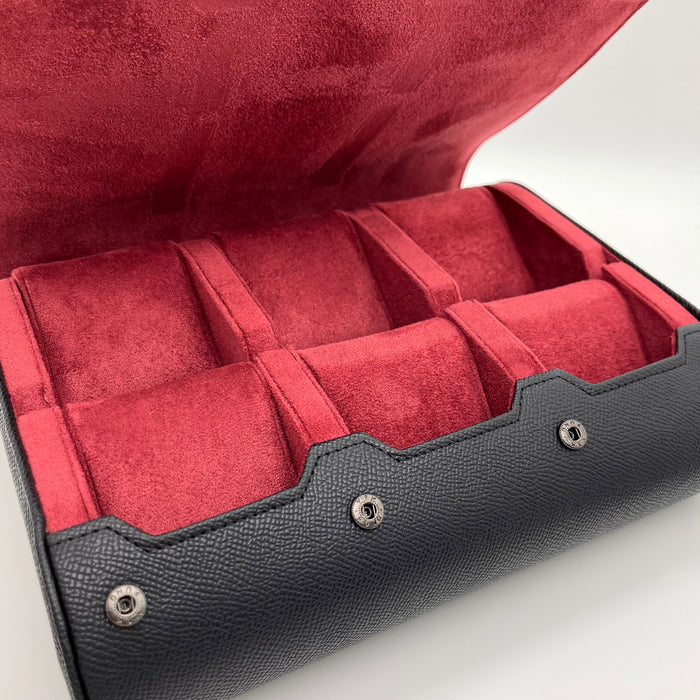 6-Slot Hexagonal Leather Watch Roll Box