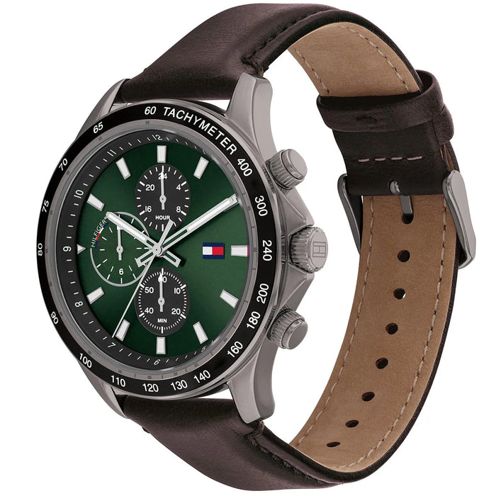 Tommy Hilfiger Watch TH.463.1.34.3348 For Men Miles 1792017 Dual Time
With Green dial
