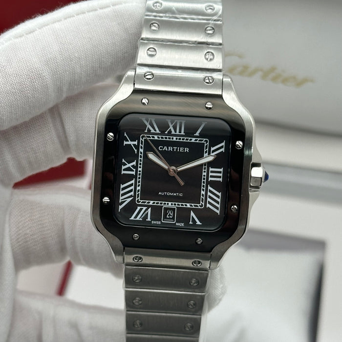 Cartier Santos de Cartier stainless steel black Automatic