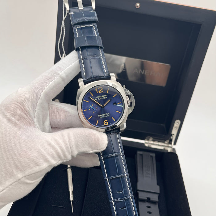 Panerai Luminor Titanium watch 44mm blue dial and a matching blue strap
