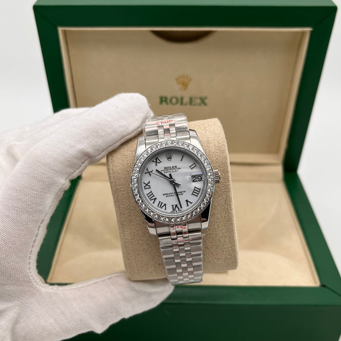 Rolex Datejust 31mm Roman White  Diamond Dial