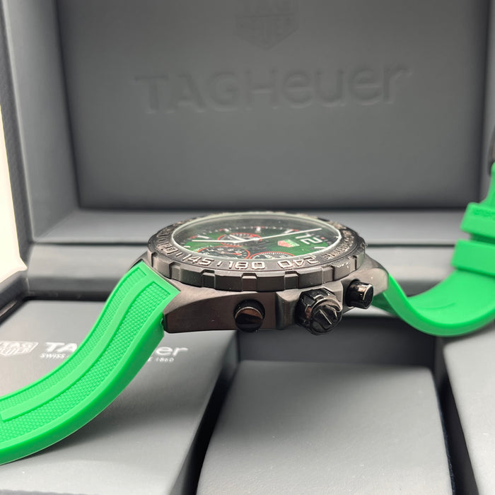 TAG Heuer Formula 1 Quartz Chronograph vibrant green dial and matching green rubber strap