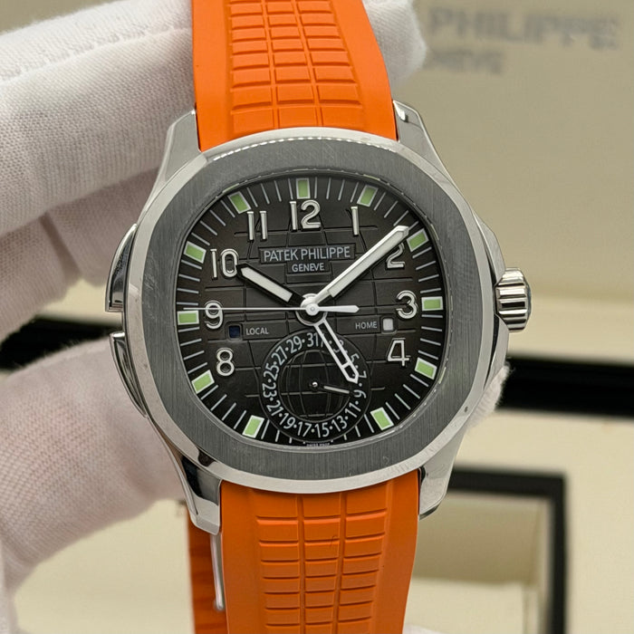 Patek Philippe Aquanaut Travel Time 5164A-001 – Swiss Super Clone (Orange Rubber Strap)