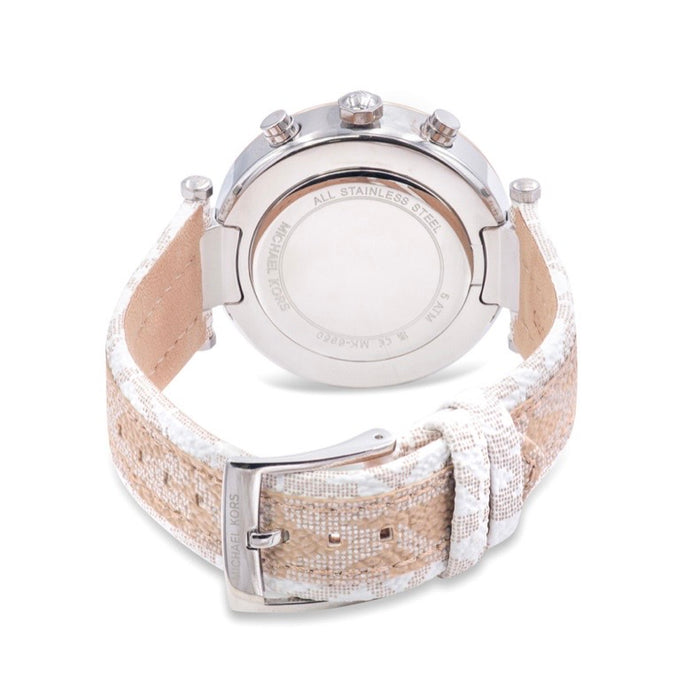Michael Kors Parker Chronograph Camel Leather Ladies Watch MK6950 Authentic
