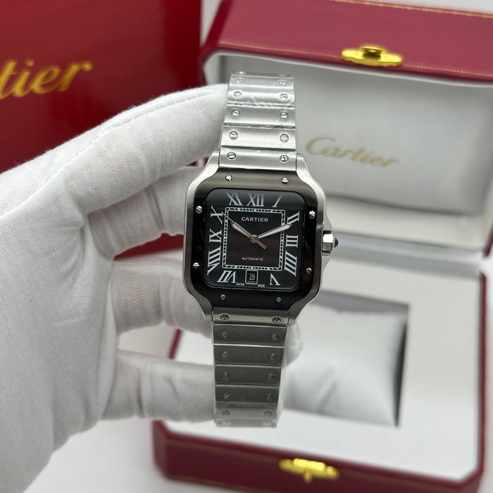Cartier Santos de Cartier stainless steel black Automatic