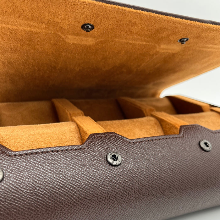 6-Slot Hexagonal Leather Watch Roll Box