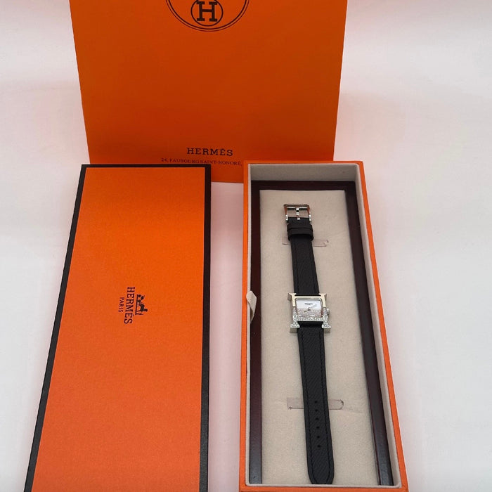 H Stress Silver With Black Strap Watch
